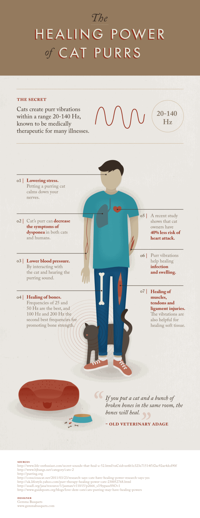 How can owning a cat improve a person's health?