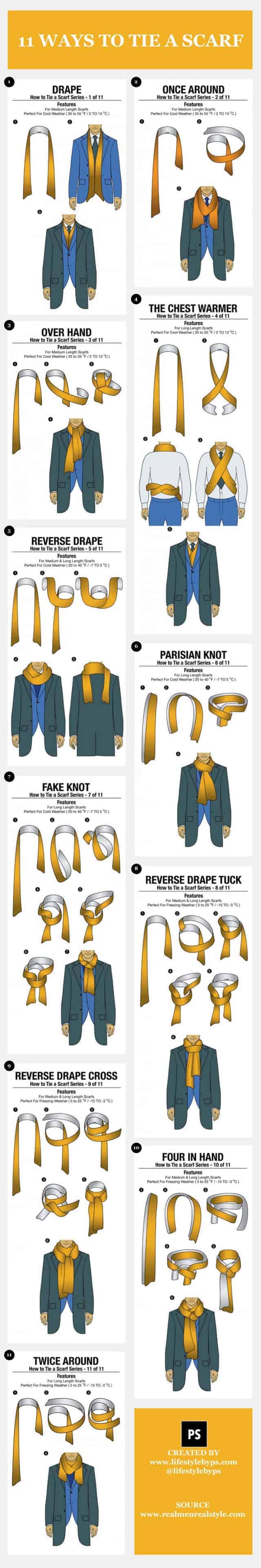11 Simple Ways to Tie a Scarf