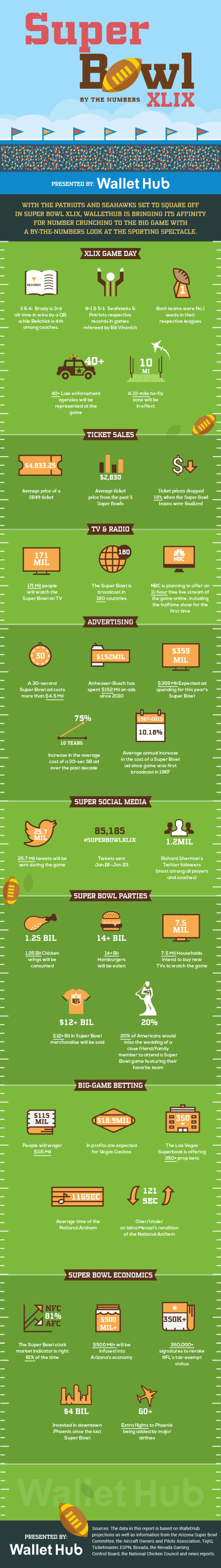 Super Bowl XLIX By The Numbers Infographic