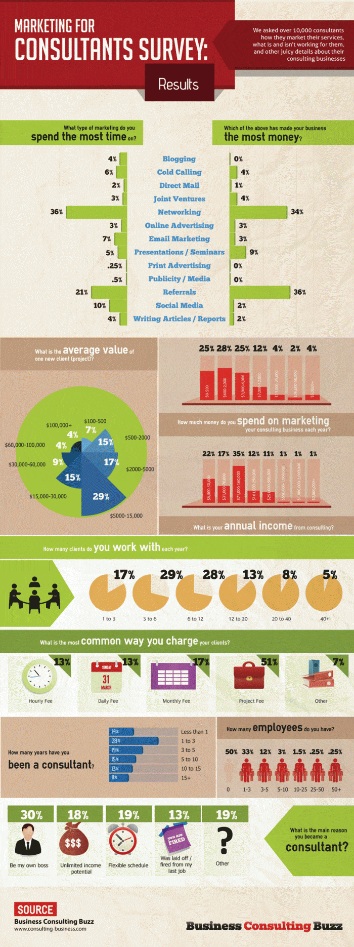 Marketing for Consultants Survey Results Infographic