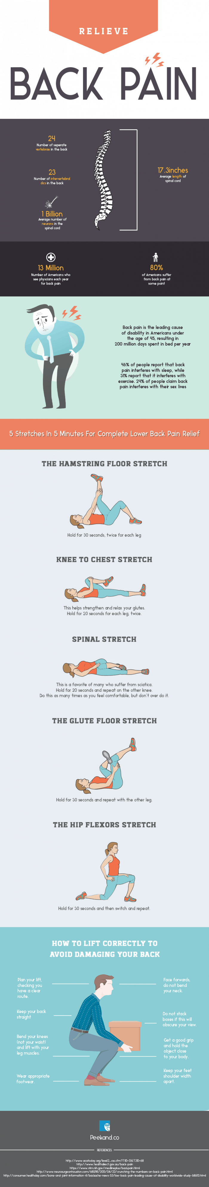 Guide How to Relieve Back Pain Infographic