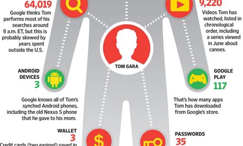 Infographic showing what Google knows about the average person