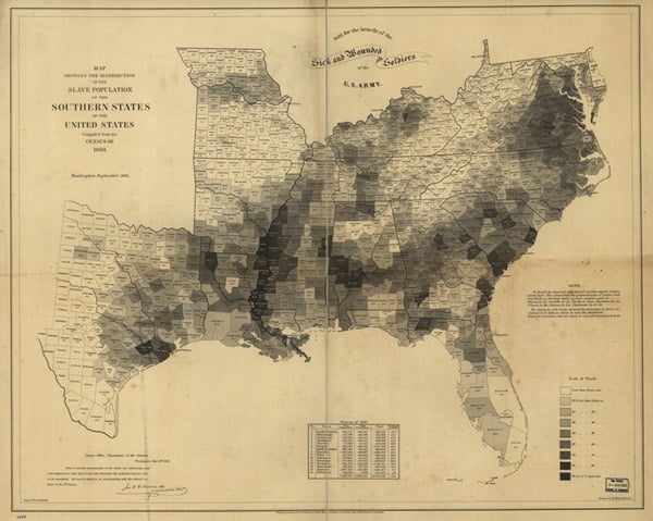 civil war slave holders map