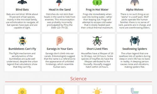 100 common myths and misconceptions infographic.