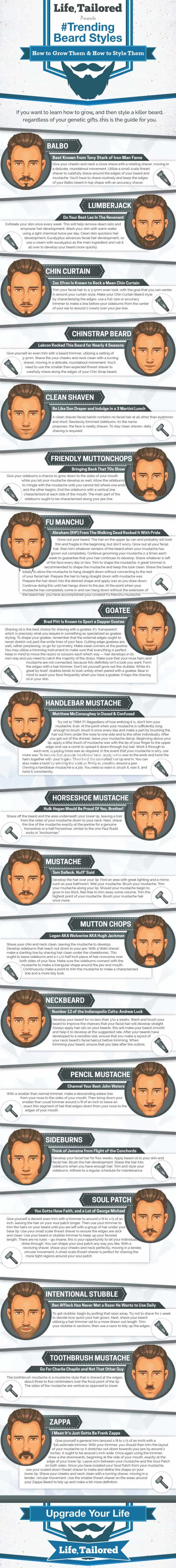 infographic describes How to grow and style your beard infographic