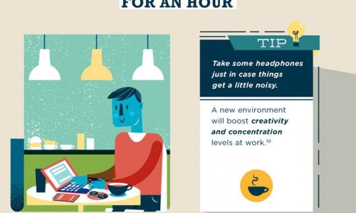 infographic describes how to stay productive when you're tired