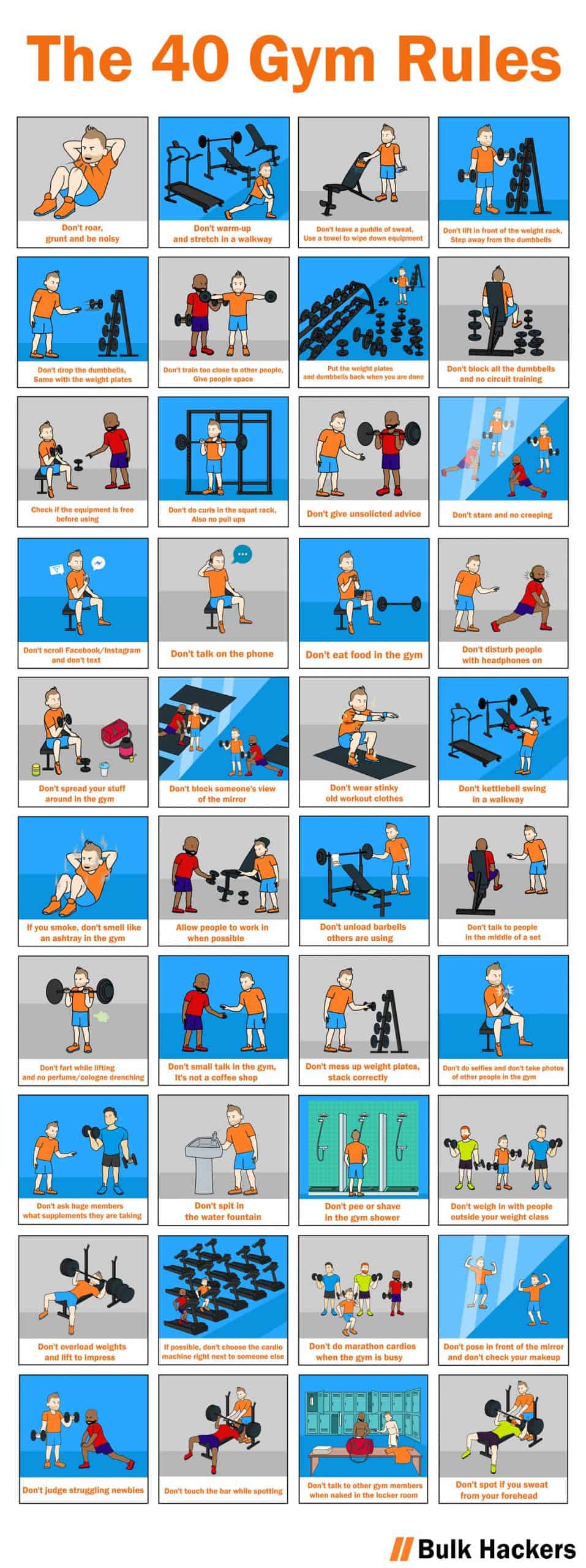 40 Unspoken Gym Rules You Need To Know | Daily Infographic