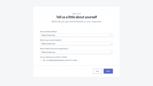 shopify's 'about your business' questionnaire