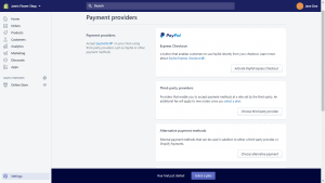 shopify payment provider explore page