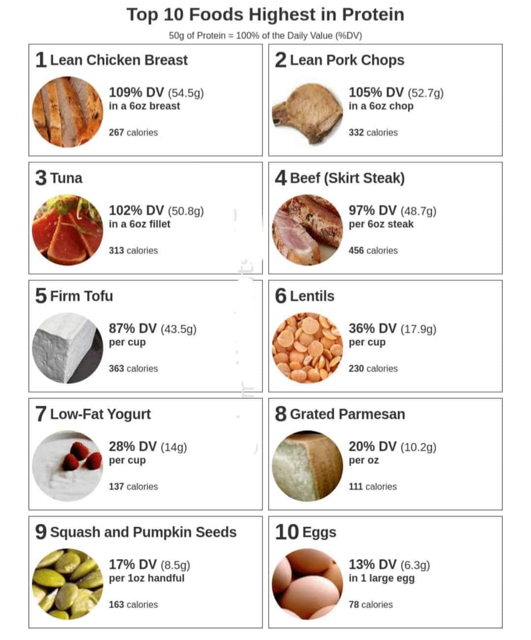 10 Of The Best High Protein Foods For You | Daily Infographic